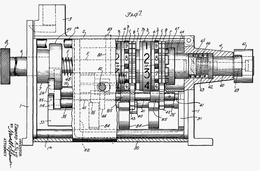 Illustration of inside of counting machine